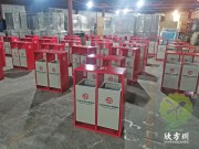 紅色中河頭景點噴粉不銹鋼垃圾桶定制